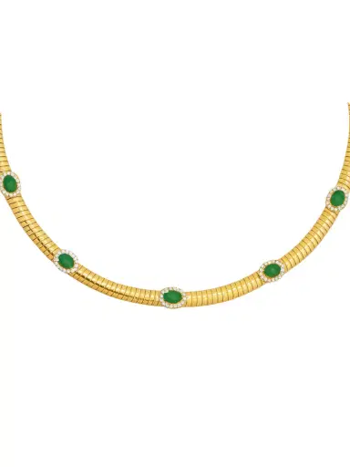Wish Fine Jewelry 2.57ct Diamond Emerald 18K Italian Gold Necklace | Thumbnail 1 Wish Fine Jewelry 2.57ct Diamond Emerald 18K Italian Gold Necklace | Thumbnail 1