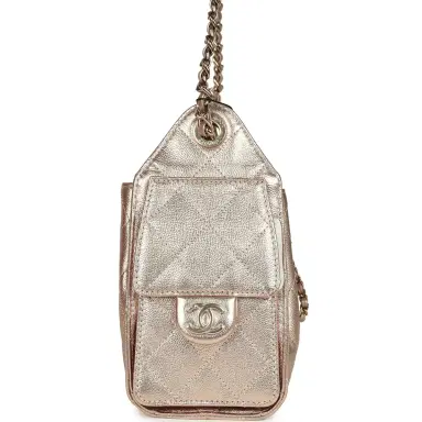 Chanel Chanel Mini 25 Hobo Bag Metallic Rose Gold Caviar Caviar Light Gold Hardware | Thumbnail 4 Chanel Chanel Mini 25 Hobo Bag Metallic Rose Gold Caviar Caviar Light Gold Hardware | Thumbnail 4