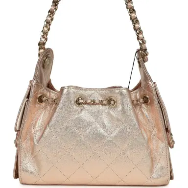Chanel Chanel Mini 25 Hobo Bag Metallic Rose Gold Caviar Caviar Light Gold Hardware | Thumbnail 5 Chanel Chanel Mini 25 Hobo Bag Metallic Rose Gold Caviar Caviar Light Gold Hardware | Thumbnail 5