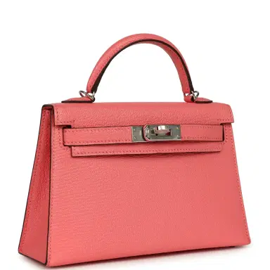 HERMÈS Hermes Kelly Sellier 20 Rose Lipstick Chevre Mysore Palladium Hardware | Thumbnail 2 HERMÈS Hermes Kelly Sellier 20 Rose Lipstick Chevre Mysore Palladium Hardware | Thumbnail 2