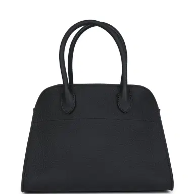 The Row The Row Soft Margaux 10 Bag Black Calfskin Silver Hardware | Thumbnail 4 The Row The Row Soft Margaux 10 Bag Black Calfskin Silver Hardware | Thumbnail 4