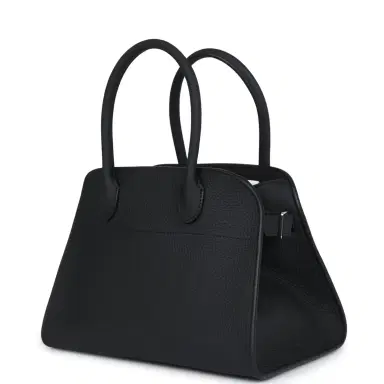 The Row The Row Soft Margaux 10 Bag Black Calfskin Silver Hardware | Thumbnail 5 The Row The Row Soft Margaux 10 Bag Black Calfskin Silver Hardware | Thumbnail 5