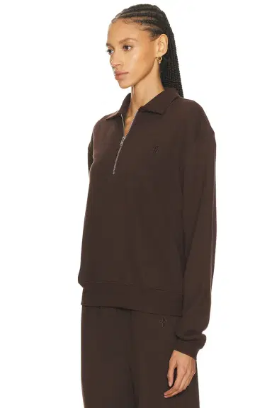 ÉTERNE Zip-up Polo Sweatshirt | Thumbnail 2 ÉTERNE Zip-up Polo Sweatshirt | Thumbnail 2
