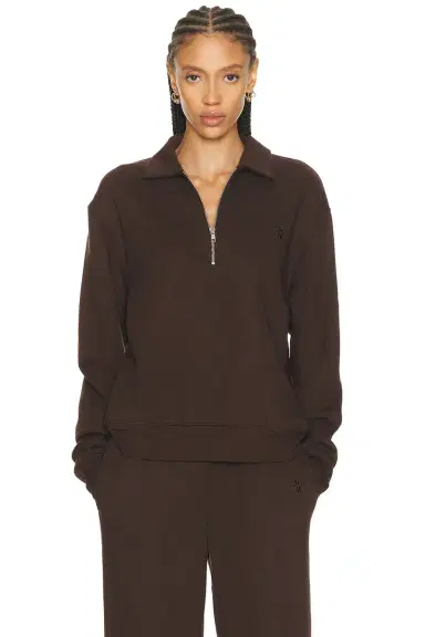 ÉTERNE Zip-up Polo Sweatshirt | Thumbnail 1 ÉTERNE Zip-up Polo Sweatshirt | Thumbnail 1