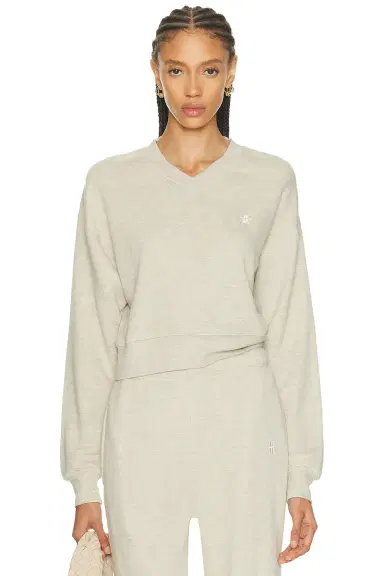ÉTERNE Cropped V-Neck Sweatshirt | Thumbnail 1 ÉTERNE Cropped V-Neck Sweatshirt | Thumbnail 1