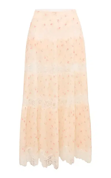 LoveShackFancy Everhart Silk Blend Maxi Skirt | Thumbnail 1 LoveShackFancy Everhart Silk Blend Maxi Skirt | Thumbnail 1