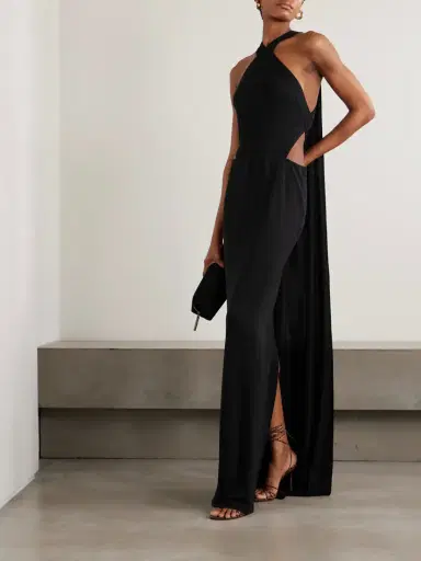 Ilkyaz Ozel Yoko Cutout Crepe Halterneck Gown | Thumbnail 2 Ilkyaz Ozel Yoko Cutout Crepe Halterneck Gown | Thumbnail 2