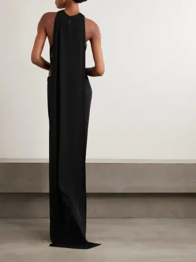 Ilkyaz Ozel Yoko Cutout Crepe Halterneck Gown | Thumbnail 3 Ilkyaz Ozel Yoko Cutout Crepe Halterneck Gown | Thumbnail 3