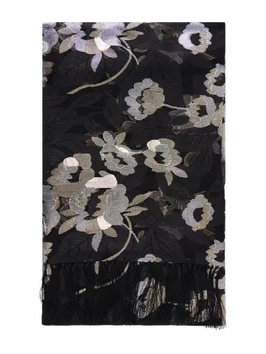 Valentino Garavani Fringed Floral-jacquard Silk-blend Scarf | Thumbnail 1 Valentino Garavani Fringed Floral-jacquard Silk-blend Scarf | Thumbnail 1