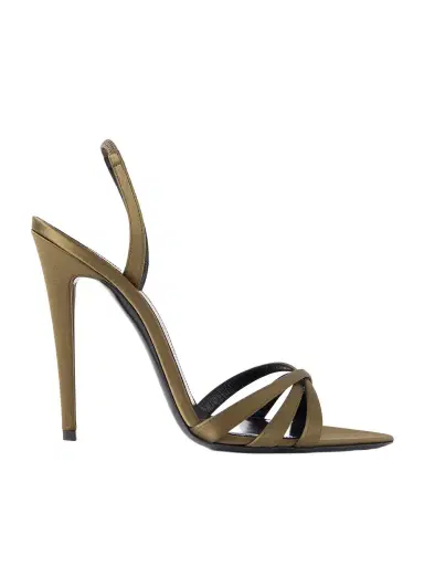Saint Laurent Kate Satin Slingback Sandals | Thumbnail 1 Saint Laurent Kate Satin Slingback Sandals | Thumbnail 1