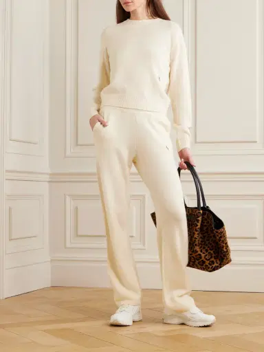 Sporty & Rich Src Cropped Embroidered Cashmere And Wool-blend Sweater | Thumbnail 2 Sporty & Rich Src Cropped Embroidered Cashmere And Wool-blend Sweater | Thumbnail 2