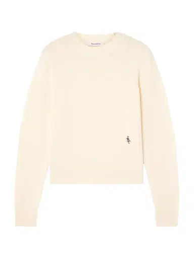 Sporty & Rich Src Cropped Embroidered Cashmere And Wool-blend Sweater | Thumbnail 1 Sporty & Rich Src Cropped Embroidered Cashmere And Wool-blend Sweater | Thumbnail 1