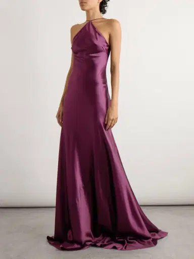 Alaïa Silk-satin Halterneck Gown | Thumbnail 2 Alaïa Silk-satin Halterneck Gown | Thumbnail 2