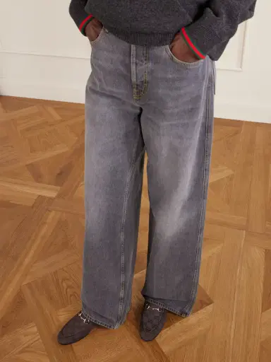Gucci Jordaan Horsebit-detailed Leather-trimmed Canvas-jacquard Loafers | Thumbnail 2 Gucci Jordaan Horsebit-detailed Leather-trimmed Canvas-jacquard Loafers | Thumbnail 2
