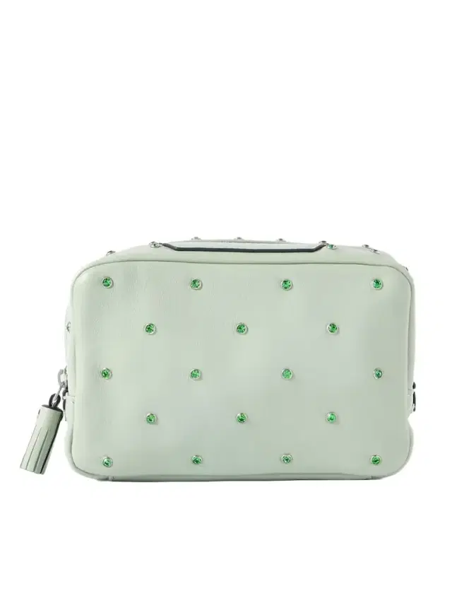 Important Things Tasseled Crystal-embellished Leather Cosmetics Case Important Things Tasseled Crystal-embellished Leather Cosmetics Case