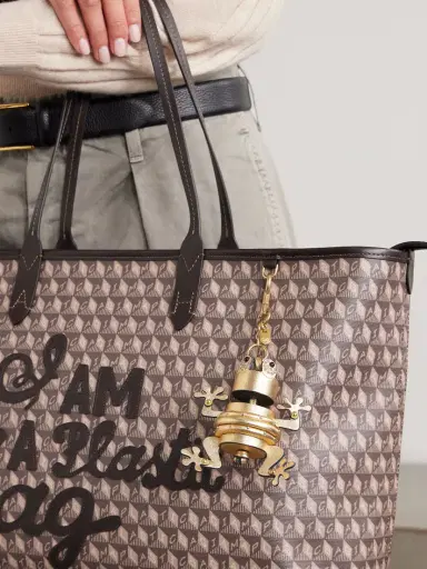 Anya Hindmarch Frog Gold-tone Studded Metallic Leather Keychain | Thumbnail 2 Anya Hindmarch Frog Gold-tone Studded Metallic Leather Keychain | Thumbnail 2