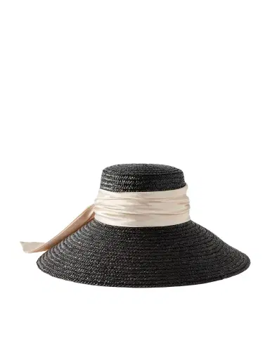Eugenia Kim Mirabel Satin-trimmed Straw Sunhat | Thumbnail 1 Eugenia Kim Mirabel Satin-trimmed Straw Sunhat | Thumbnail 1