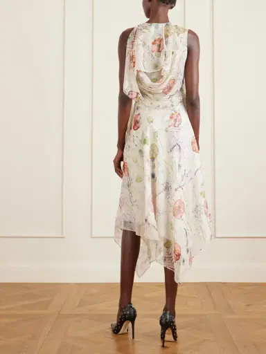 McQueen Ruffled Floral-print Silk-chiffon Midi Dress | Thumbnail 3 McQueen Ruffled Floral-print Silk-chiffon Midi Dress | Thumbnail 3