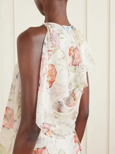 McQueen Ruffled Floral-print Silk-chiffon Midi Dress | Thumbnail 4 McQueen Ruffled Floral-print Silk-chiffon Midi Dress | Thumbnail 4
