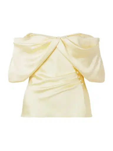 McQueen Off-the-shoulder Satin Top | Thumbnail 1 McQueen Off-the-shoulder Satin Top | Thumbnail 1