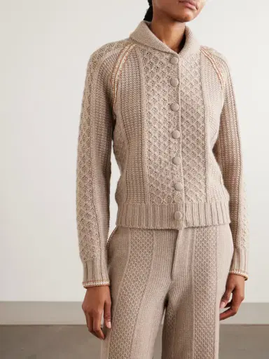 Guest In Residence Marlowe Cable-knit Wool And Cashmere-blend Cardigan | Thumbnail 3 Guest In Residence Marlowe Cable-knit Wool And Cashmere-blend Cardigan | Thumbnail 3