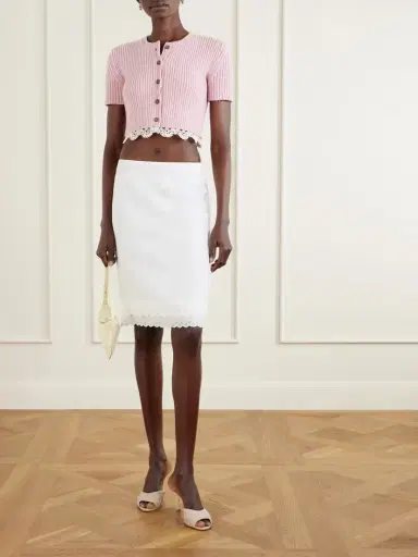 Magda Butrym Lace-trimmed Cotton And Linen-blend Mini Skirt | Thumbnail 2 Magda Butrym Lace-trimmed Cotton And Linen-blend Mini Skirt | Thumbnail 2