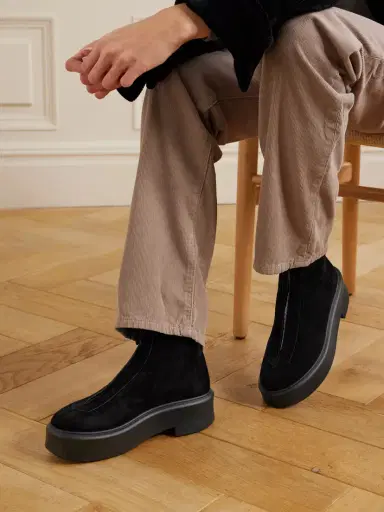 The Row Nobilis Suede Platform Ankle Boots | Thumbnail 2 The Row Nobilis Suede Platform Ankle Boots | Thumbnail 2