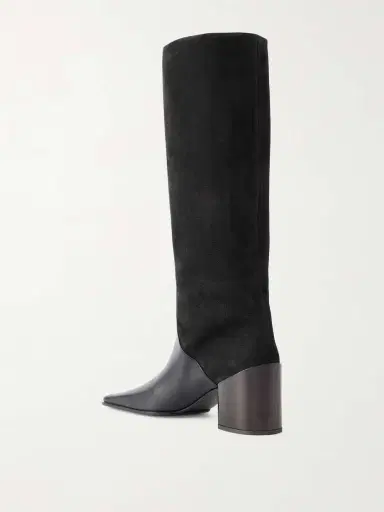 Alaïa Textured-leather And Suede Knee Boots | Thumbnail 3 Alaïa Textured-leather And Suede Knee Boots | Thumbnail 3