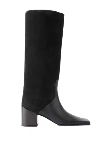 Alaïa Textured-leather And Suede Knee Boots | Thumbnail 1 Alaïa Textured-leather And Suede Knee Boots | Thumbnail 1
