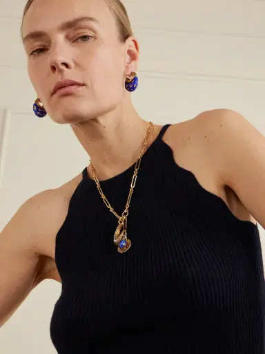 MAISON MAYLE Soli Luna Gold-plated, Crystal And Lapis Lazuli Necklace | Thumbnail 2 MAISON MAYLE Soli Luna Gold-plated, Crystal And Lapis Lazuli Necklace | Thumbnail 2