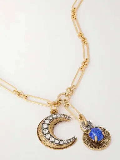 MAISON MAYLE Soli Luna Gold-plated, Crystal And Lapis Lazuli Necklace | Thumbnail 4 MAISON MAYLE Soli Luna Gold-plated, Crystal And Lapis Lazuli Necklace | Thumbnail 4