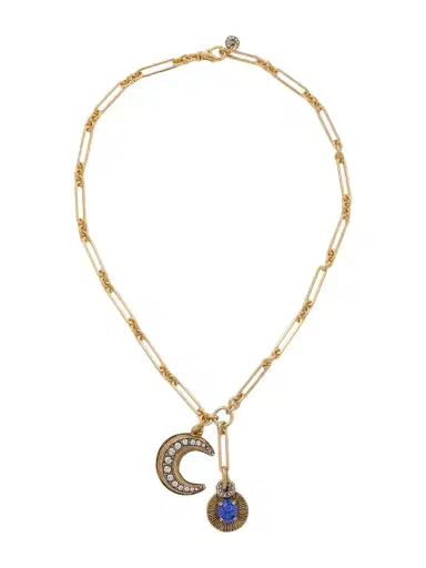 MAISON MAYLE Soli Luna Gold-plated, Crystal And Lapis Lazuli Necklace | Thumbnail 1 MAISON MAYLE Soli Luna Gold-plated, Crystal And Lapis Lazuli Necklace | Thumbnail 1