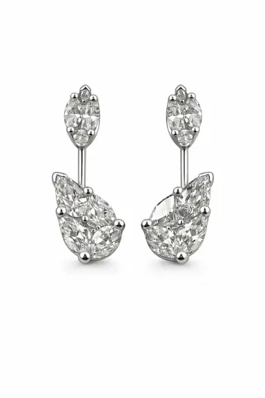 Wish Fine Jewelry 1.25ct Diamond 18K Gold Dangle Drop Earrings | Thumbnail 1 Wish Fine Jewelry 1.25ct Diamond 18K Gold Dangle Drop Earrings | Thumbnail 1