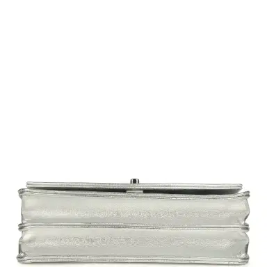 Chanel Chanel Top Handle Wallet On Chain WOC Metallic Silver Shiny Caviar Silver Hardware | Thumbnail 6 Chanel Chanel Top Handle Wallet On Chain WOC Metallic Silver Shiny Caviar Silver Hardware | Thumbnail 6