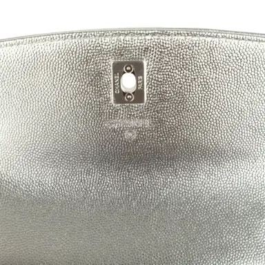 Chanel Chanel Top Handle Wallet On Chain WOC Metallic Silver Shiny Caviar Silver Hardware | Thumbnail 9 Chanel Chanel Top Handle Wallet On Chain WOC Metallic Silver Shiny Caviar Silver Hardware | Thumbnail 9
