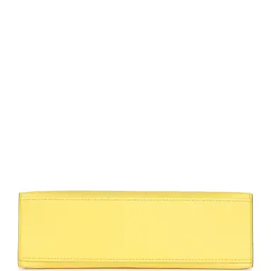 HERMÈS Hermes Kelly Pochette Jaune Citron Ostrich Palladium Hardware | Thumbnail 6 HERMÈS Hermes Kelly Pochette Jaune Citron Ostrich Palladium Hardware | Thumbnail 6