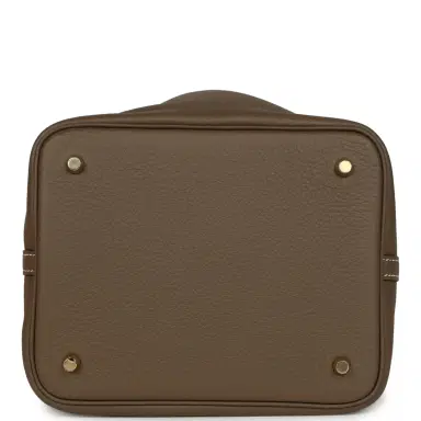 HERMÈS Hermes Picotin Lock 22 Etoupe Clemence Gold Hardware | Thumbnail 6 HERMÈS Hermes Picotin Lock 22 Etoupe Clemence Gold Hardware | Thumbnail 6