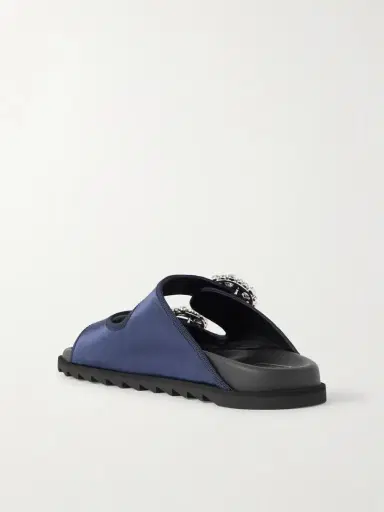 Roger Vivier Slidy Viv Crystal-embellished Grosgrain-trimmed Satin Slides | Thumbnail 3 Roger Vivier Slidy Viv Crystal-embellished Grosgrain-trimmed Satin Slides | Thumbnail 3