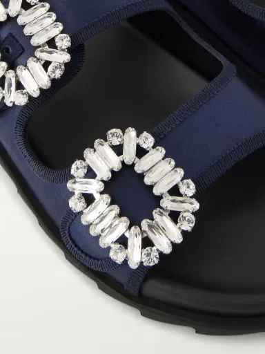Roger Vivier Slidy Viv Crystal-embellished Grosgrain-trimmed Satin Slides | Thumbnail 5 Roger Vivier Slidy Viv Crystal-embellished Grosgrain-trimmed Satin Slides | Thumbnail 5