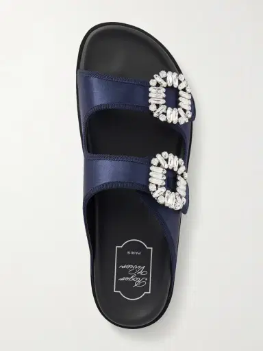 Roger Vivier Slidy Viv Crystal-embellished Grosgrain-trimmed Satin Slides | Thumbnail 6 Roger Vivier Slidy Viv Crystal-embellished Grosgrain-trimmed Satin Slides | Thumbnail 6