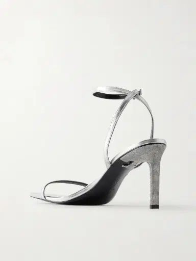 Tory Burch Crystal-embellished Metallic Leather Sandals | Thumbnail 3 Tory Burch Crystal-embellished Metallic Leather Sandals | Thumbnail 3