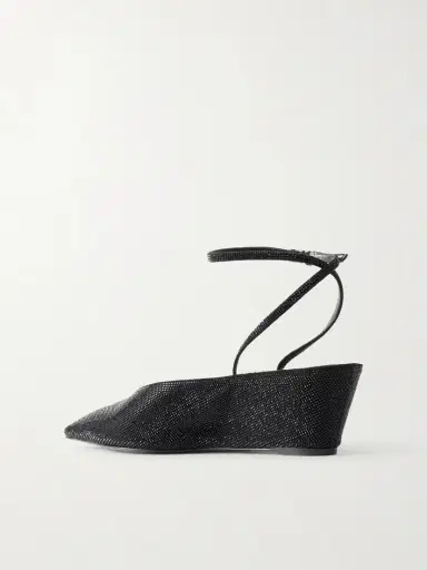 Tory Burch Crystal-embellished Leather Wedge Pumps | Thumbnail 3 Tory Burch Crystal-embellished Leather Wedge Pumps | Thumbnail 3
