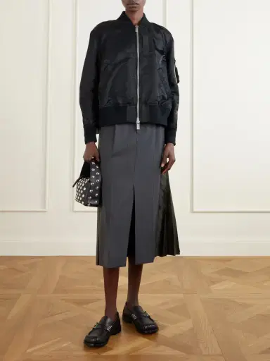 Sacai Pleated Padded Shell Bomber Jacket | Thumbnail 2 Sacai Pleated Padded Shell Bomber Jacket | Thumbnail 2