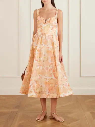 Zimmermann Rebellion Floral-print Linen And Silk-blend Bustier Midi Dress | Thumbnail 2 Zimmermann Rebellion Floral-print Linen And Silk-blend Bustier Midi Dress | Thumbnail 2