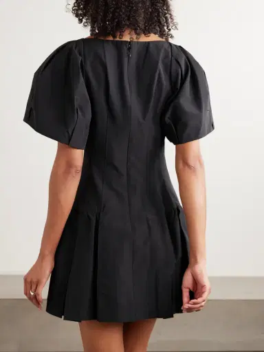 Simkhai Hattie Pleated Cotton-blend Faille Mini Dress | Thumbnail 3 Simkhai Hattie Pleated Cotton-blend Faille Mini Dress | Thumbnail 3