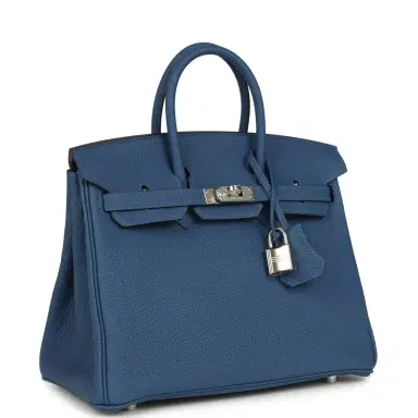 HERMÈS Hermes Birkin 25 Bleu Tie Togo Palladium Hardware | Thumbnail 2 HERMÈS Hermes Birkin 25 Bleu Tie Togo Palladium Hardware | Thumbnail 2