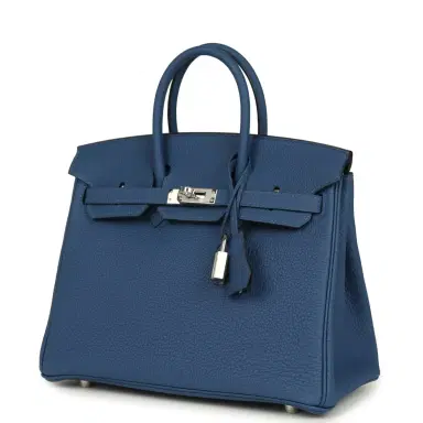 HERMÈS Hermes Birkin 25 Bleu Tie Togo Palladium Hardware | Thumbnail 5 HERMÈS Hermes Birkin 25 Bleu Tie Togo Palladium Hardware | Thumbnail 5