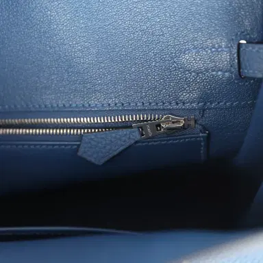 HERMÈS Hermes Birkin 25 Bleu Tie Togo Palladium Hardware | Thumbnail 9 HERMÈS Hermes Birkin 25 Bleu Tie Togo Palladium Hardware | Thumbnail 9
