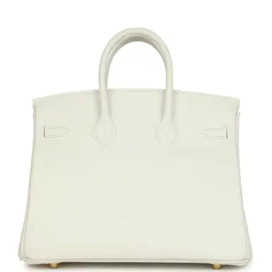 HERMÈS Hermes Birkin 25 New White Swift Gold Hardware | Thumbnail 5 HERMÈS Hermes Birkin 25 New White Swift Gold Hardware | Thumbnail 5
