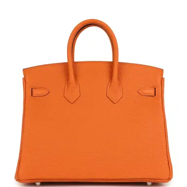 HERMÈS Hermes Birkin 25 Orange Togo Palladium Hardware | Thumbnail 4 HERMÈS Hermes Birkin 25 Orange Togo Palladium Hardware | Thumbnail 4